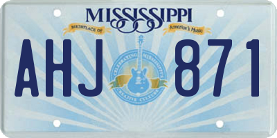 MS license plate AHJ871