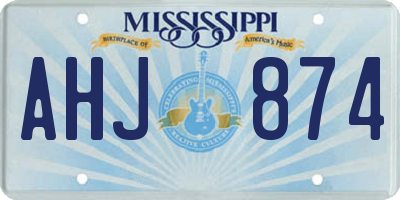 MS license plate AHJ874