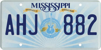MS license plate AHJ882
