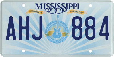 MS license plate AHJ884