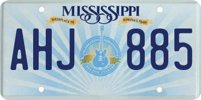 MS license plate AHJ885