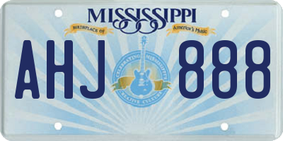 MS license plate AHJ888