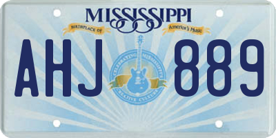 MS license plate AHJ889