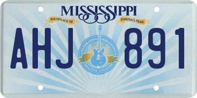 MS license plate AHJ891
