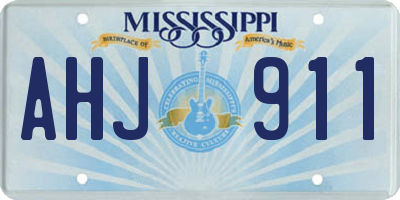 MS license plate AHJ911