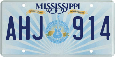 MS license plate AHJ914
