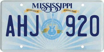 MS license plate AHJ920