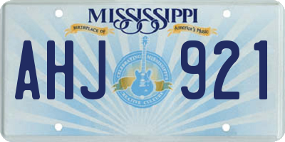 MS license plate AHJ921