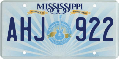 MS license plate AHJ922
