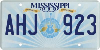 MS license plate AHJ923