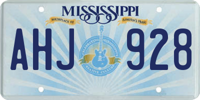 MS license plate AHJ928