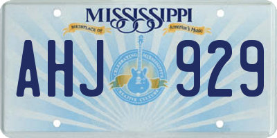 MS license plate AHJ929
