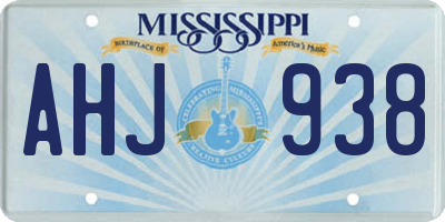 MS license plate AHJ938