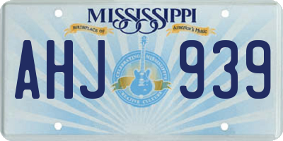MS license plate AHJ939