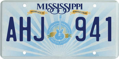 MS license plate AHJ941