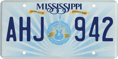 MS license plate AHJ942
