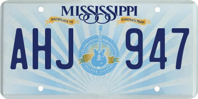 MS license plate AHJ947