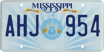 MS license plate AHJ954