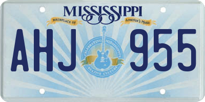 MS license plate AHJ955