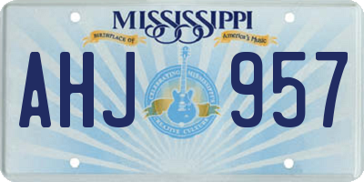 MS license plate AHJ957