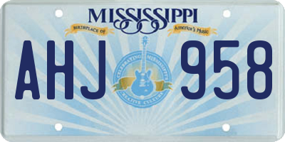 MS license plate AHJ958