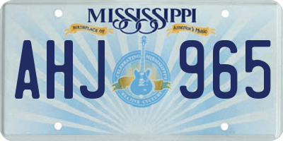 MS license plate AHJ965