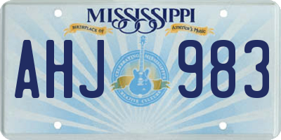MS license plate AHJ983