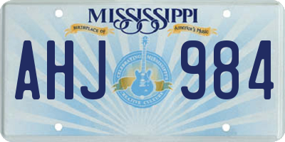 MS license plate AHJ984