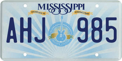 MS license plate AHJ985