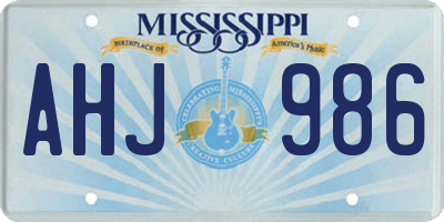 MS license plate AHJ986