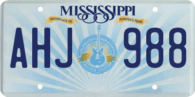 MS license plate AHJ988