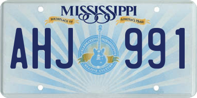 MS license plate AHJ991