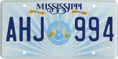 MS license plate AHJ994