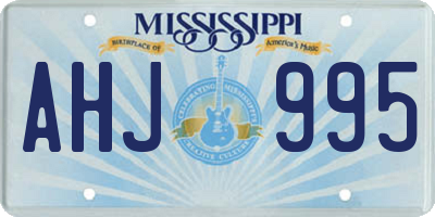 MS license plate AHJ995