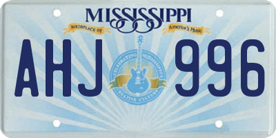 MS license plate AHJ996