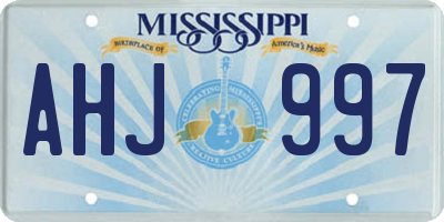 MS license plate AHJ997