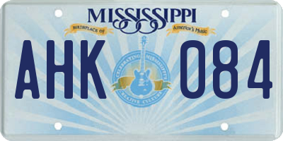MS license plate AHK084