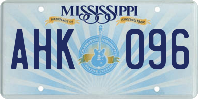 MS license plate AHK096
