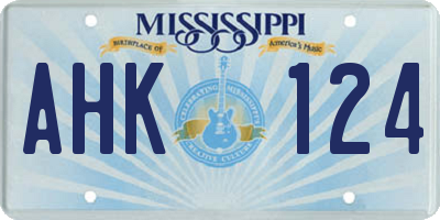 MS license plate AHK124