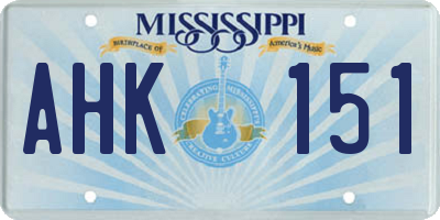 MS license plate AHK151