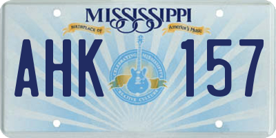 MS license plate AHK157
