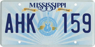 MS license plate AHK159