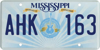 MS license plate AHK163