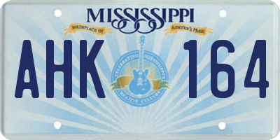 MS license plate AHK164