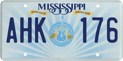 MS license plate AHK176