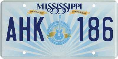 MS license plate AHK186