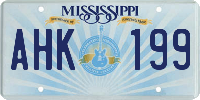 MS license plate AHK199