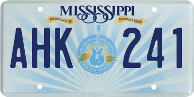 MS license plate AHK241