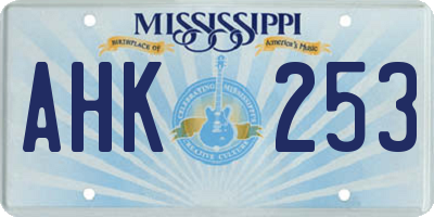 MS license plate AHK253