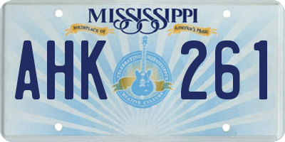 MS license plate AHK261